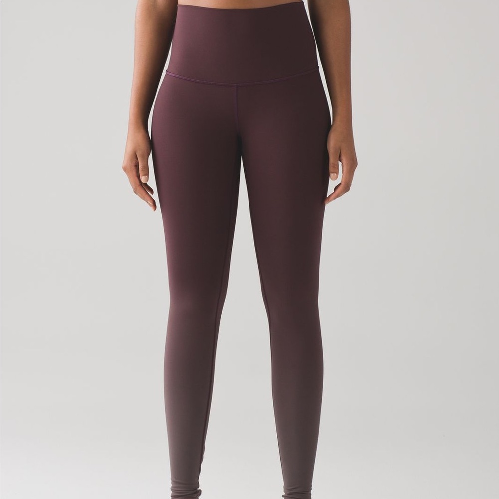 Lululemon Wunder Under Maroon Leggings